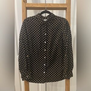 Foxcroft Women’s Button Down 12 Embroidered Square Print